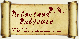 Miloslava Maljević vizit kartica